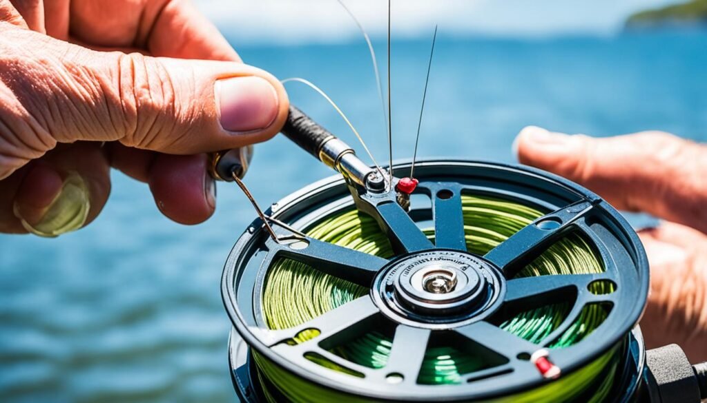 Inspecting fly reels after fishing