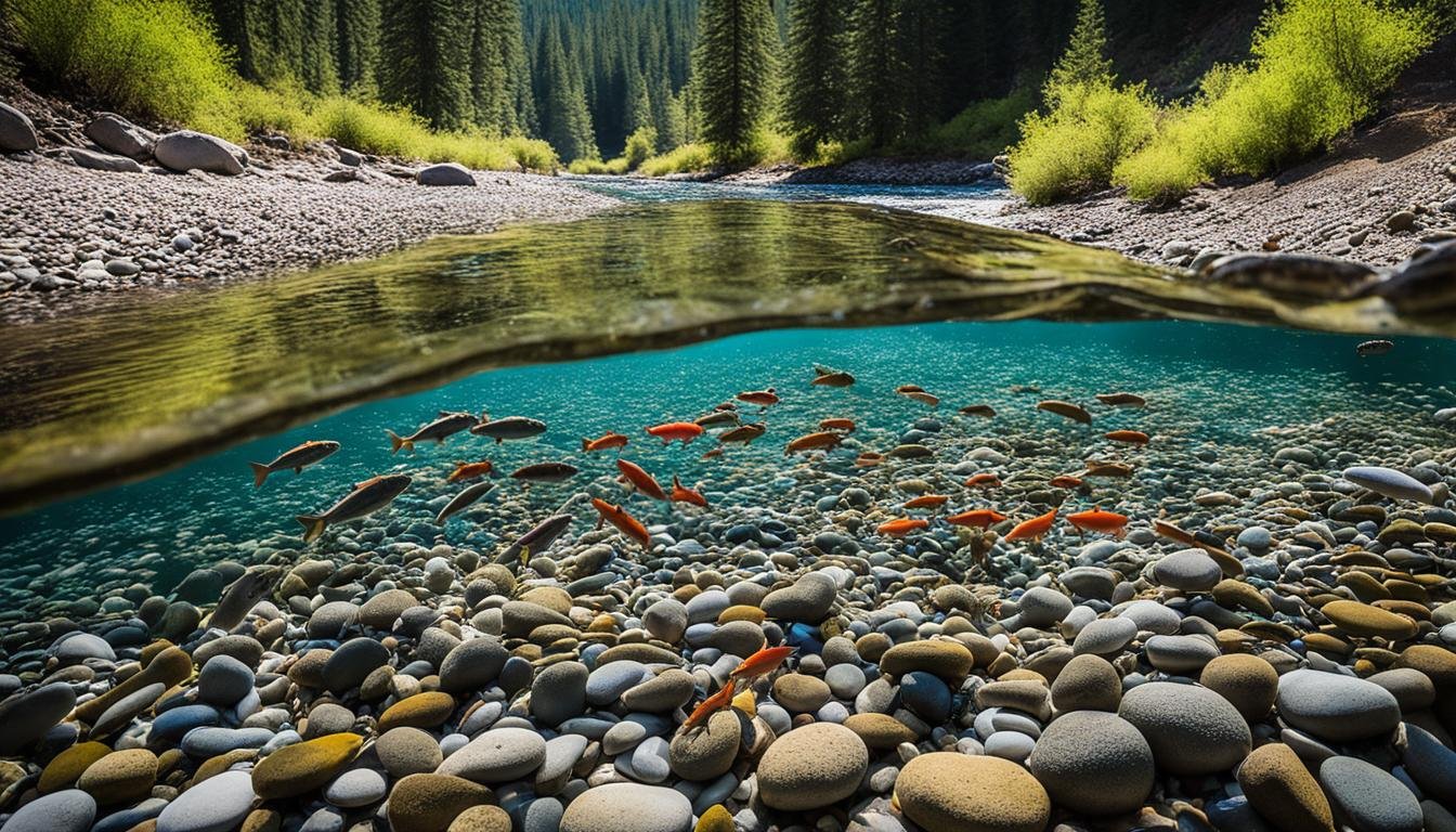 Spawning behavior of trout