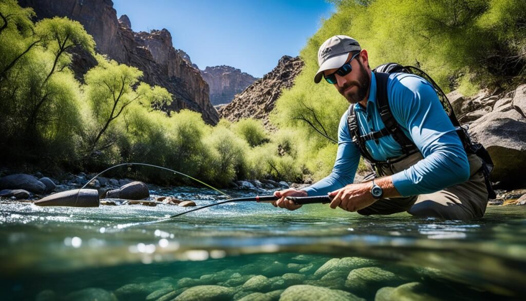 nymph fishing in clear water